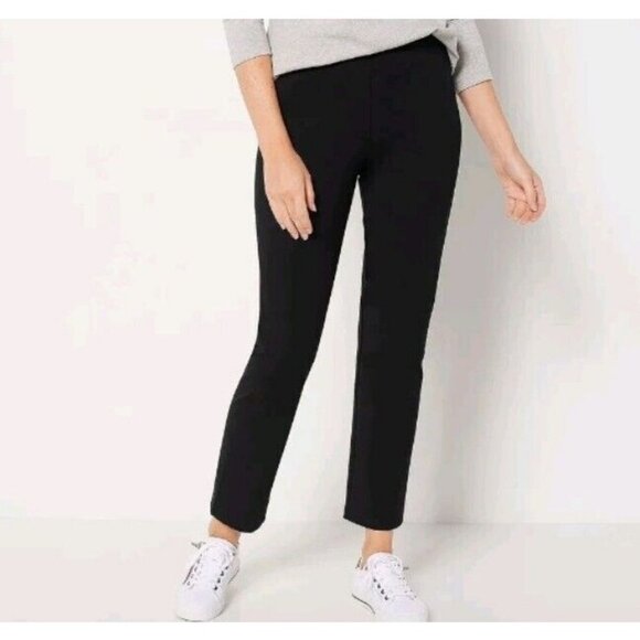 Susan Graver Weekend Regular Premium Stretch Slim- Leg Ankle Black X-Small - Picture 1 of 1